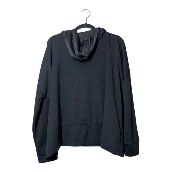 Mondetta Lightweight Hooded Pullover Cropped XL Black Womens Athleisure Boxy - Picture 2 of 4